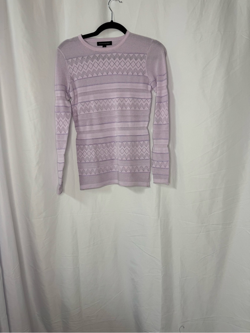 Banana Republic Lavender Pointelle Knit Sweater